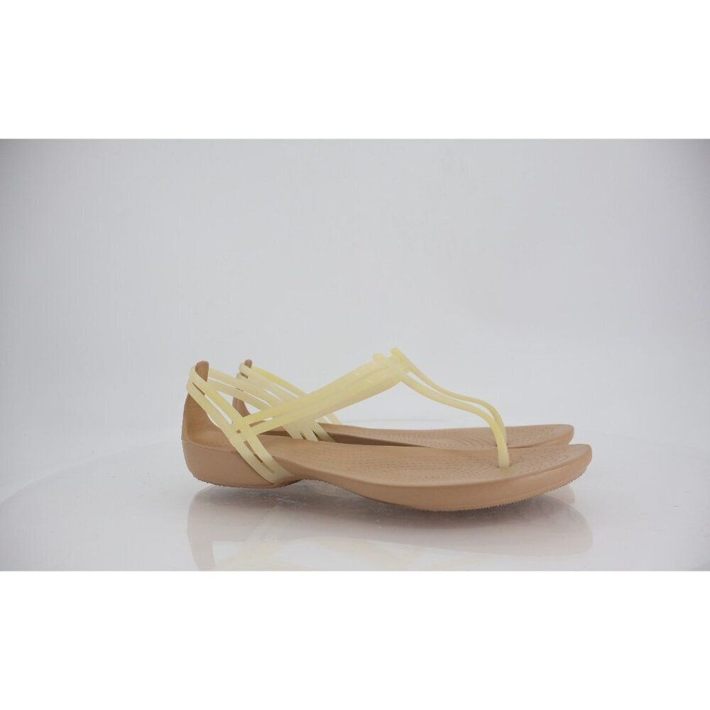 Crocs Isabella T-Strap Sandal Women's Size 10 Thong Slingback Yellow Clear Shoe